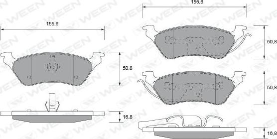 Ween 151-1545 - Brake Pad Set, disc brake autospares.lv