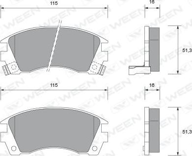 Ween 151-1566 - Brake Pad Set, disc brake autospares.lv