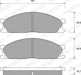 Ween 151-1568 - Brake Pad Set, disc brake autospares.lv