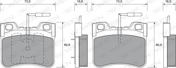 Ween 151-1504 - Brake Pad Set, disc brake autospares.lv