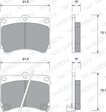 Ween 151-1580 - Brake Pad Set, disc brake autospares.lv