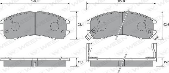 Ween 151-1530 - Brake Pad Set, disc brake autospares.lv