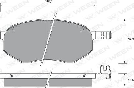 Ween 151-1577 - Brake Pad Set, disc brake autospares.lv