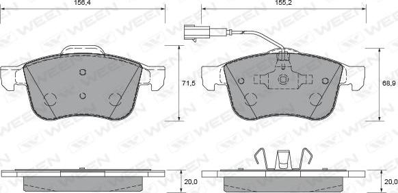 Ween 151-1695 - Brake Pad Set, disc brake autospares.lv