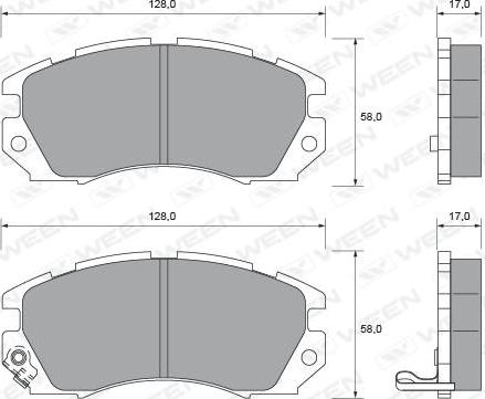 Ween 151-1697 - Brake Pad Set, disc brake autospares.lv