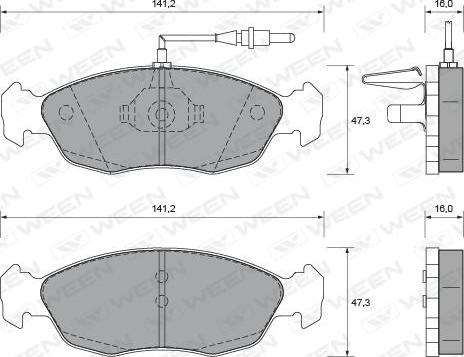 Ween 151-1641 - Brake Pad Set, disc brake autospares.lv