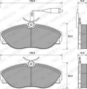 Ween 151-1643 - Brake Pad Set, disc brake autospares.lv