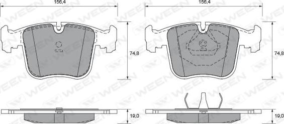 Ween 151-1650 - Brake Pad Set, disc brake autospares.lv
