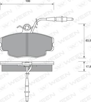 Ween 151-1666 - Brake Pad Set, disc brake autospares.lv