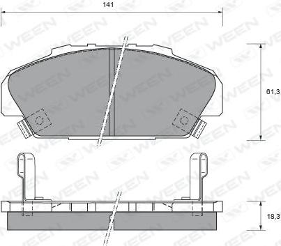 Ween 151-1663 - Brake Pad Set, disc brake autospares.lv