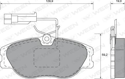 Ween 151-1602 - Brake Pad Set, disc brake autospares.lv
