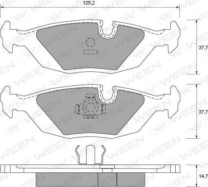 Ween 151-1612 - Brake Pad Set, disc brake autospares.lv