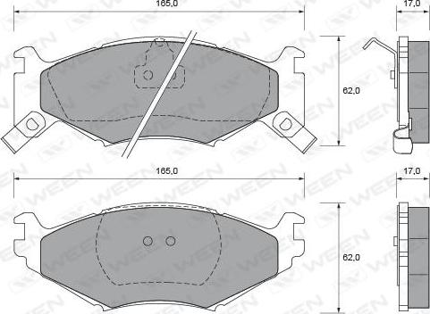 Ween 151-1680 - Brake Pad Set, disc brake autospares.lv