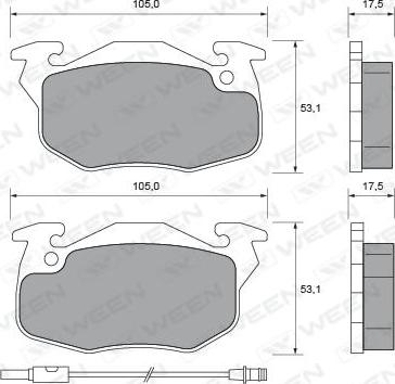 Ween 151-1620 - Brake Pad Set, disc brake autospares.lv