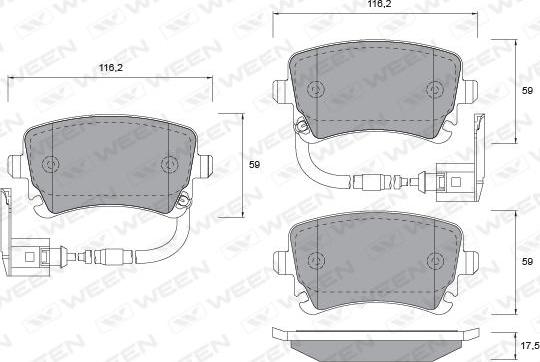 Ween 151-1058 - Brake Pad Set, disc brake autospares.lv