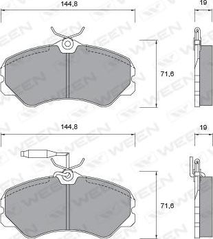 Ween 151-1009 - Brake Pad Set, disc brake autospares.lv