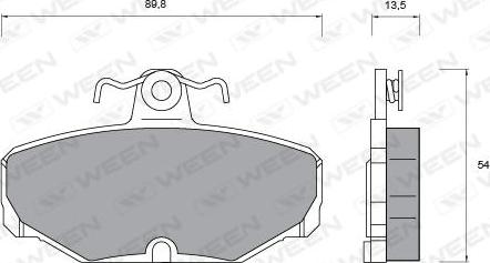 Ween 151-1015 - Brake Pad Set, disc brake autospares.lv