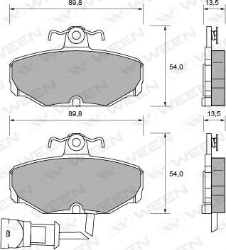 Ween 151-1013 - Brake Pad Set, disc brake autospares.lv