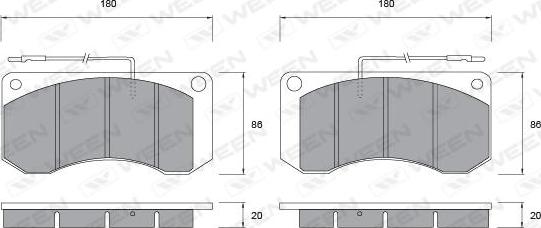 Ween 151-1037 - Brake Pad Set, disc brake autospares.lv