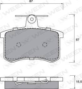Ween 151-1196 - Brake Pad Set, disc brake autospares.lv