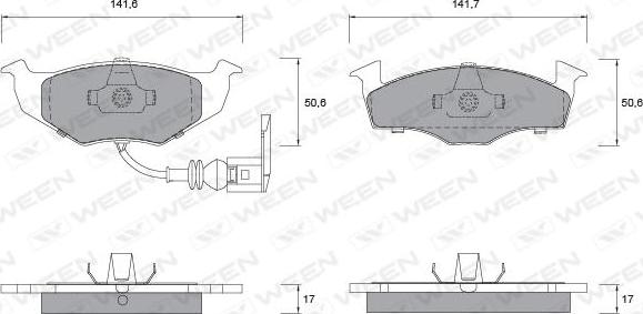 Ween 151-1144 - Brake Pad Set, disc brake autospares.lv