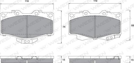 Ween 151-1145 - Brake Pad Set, disc brake autospares.lv