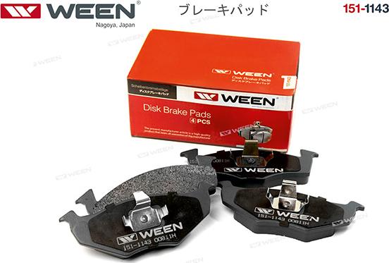 Ween 151-1143 - Brake Pad Set, disc brake autospares.lv