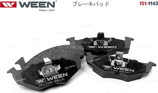 Ween 151-1143 - Brake Pad Set, disc brake autospares.lv