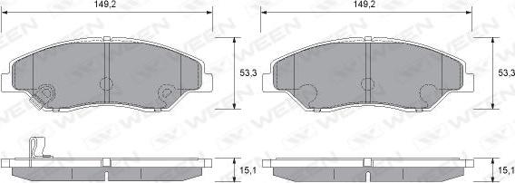 Ween 151-1159 - Brake Pad Set, disc brake autospares.lv