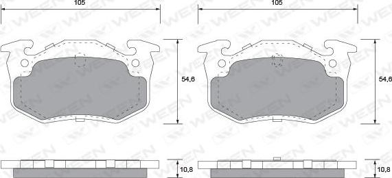 Ween 151-1155 - Brake Pad Set, disc brake autospares.lv