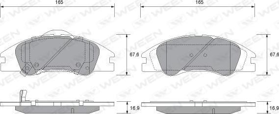 Ween 151-1169 - Brake Pad Set, disc brake autospares.lv