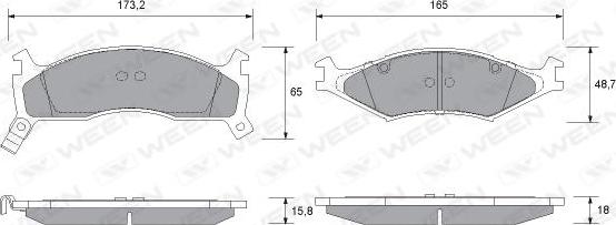 Ween 151-1160 - Brake Pad Set, disc brake autospares.lv