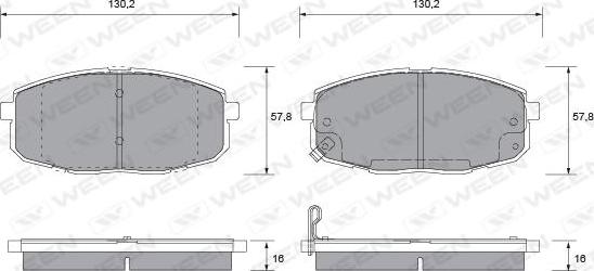 Ween 151-1161 - Brake Pad Set, disc brake autospares.lv