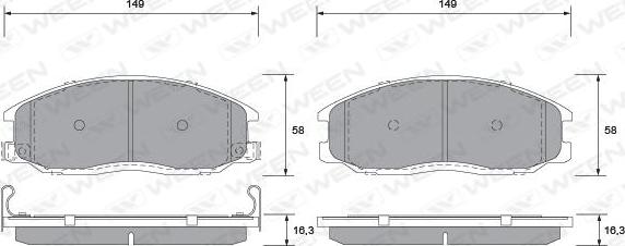 Ween 151-1168 - Brake Pad Set, disc brake autospares.lv