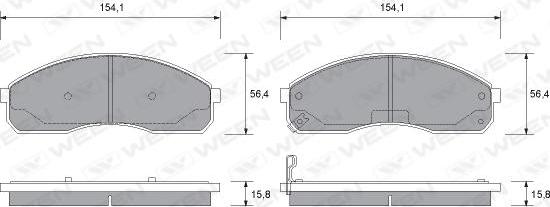 Ween 151-1163 - Brake Pad Set, disc brake autospares.lv