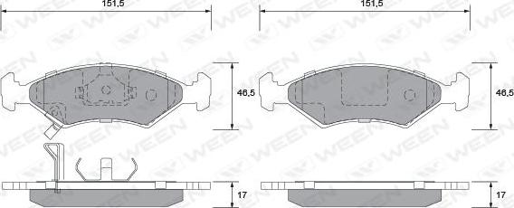 Ween 151-1162 - Brake Pad Set, disc brake autospares.lv