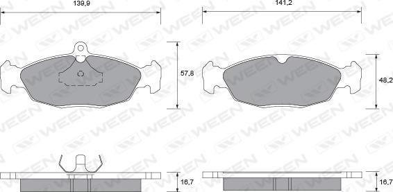 Ween 151-1108 - Brake Pad Set, disc brake autospares.lv