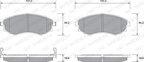 Ween 151-1119 - Brake Pad Set, disc brake autospares.lv