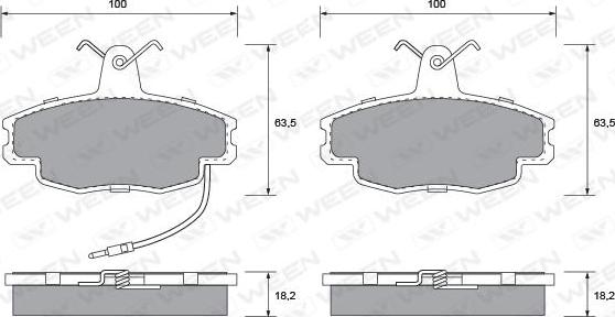 Ween 151-1116 - Brake Pad Set, disc brake autospares.lv