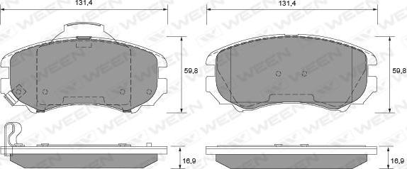 Ween 151-1118 - Brake Pad Set, disc brake autospares.lv