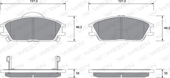 Ween 151-1117 - Brake Pad Set, disc brake autospares.lv