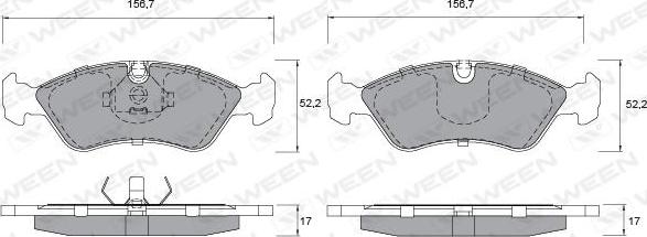 Ween 151-1181 - Brake Pad Set, disc brake autospares.lv