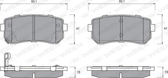 Ween 151-1188 - Brake Pad Set, disc brake autospares.lv