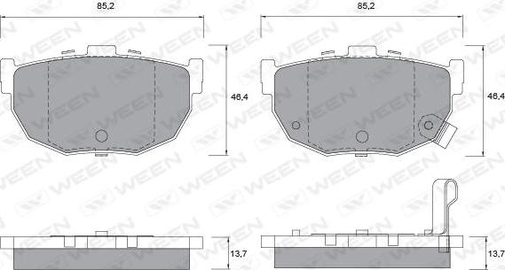 Ween 151-1135 - Brake Pad Set, disc brake autospares.lv