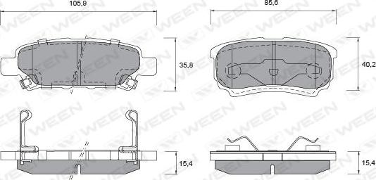 Ween 151-1131 - Brake Pad Set, disc brake autospares.lv