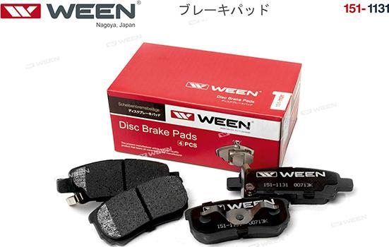 Ween 151-1131 - Brake Pad Set, disc brake autospares.lv