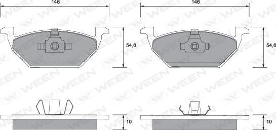 Ween 151-1124 - Brake Pad Set, disc brake autospares.lv