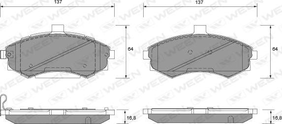 Ween 151-1120 - Brake Pad Set, disc brake autospares.lv