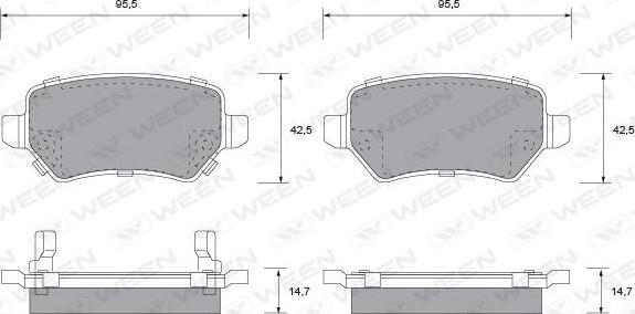 Ween 151-1128 - Brake Pad Set, disc brake autospares.lv