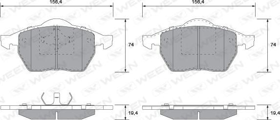 Ween 151-1122 - Brake Pad Set, disc brake autospares.lv
